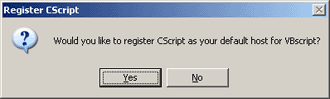 Register CScript for VBScript